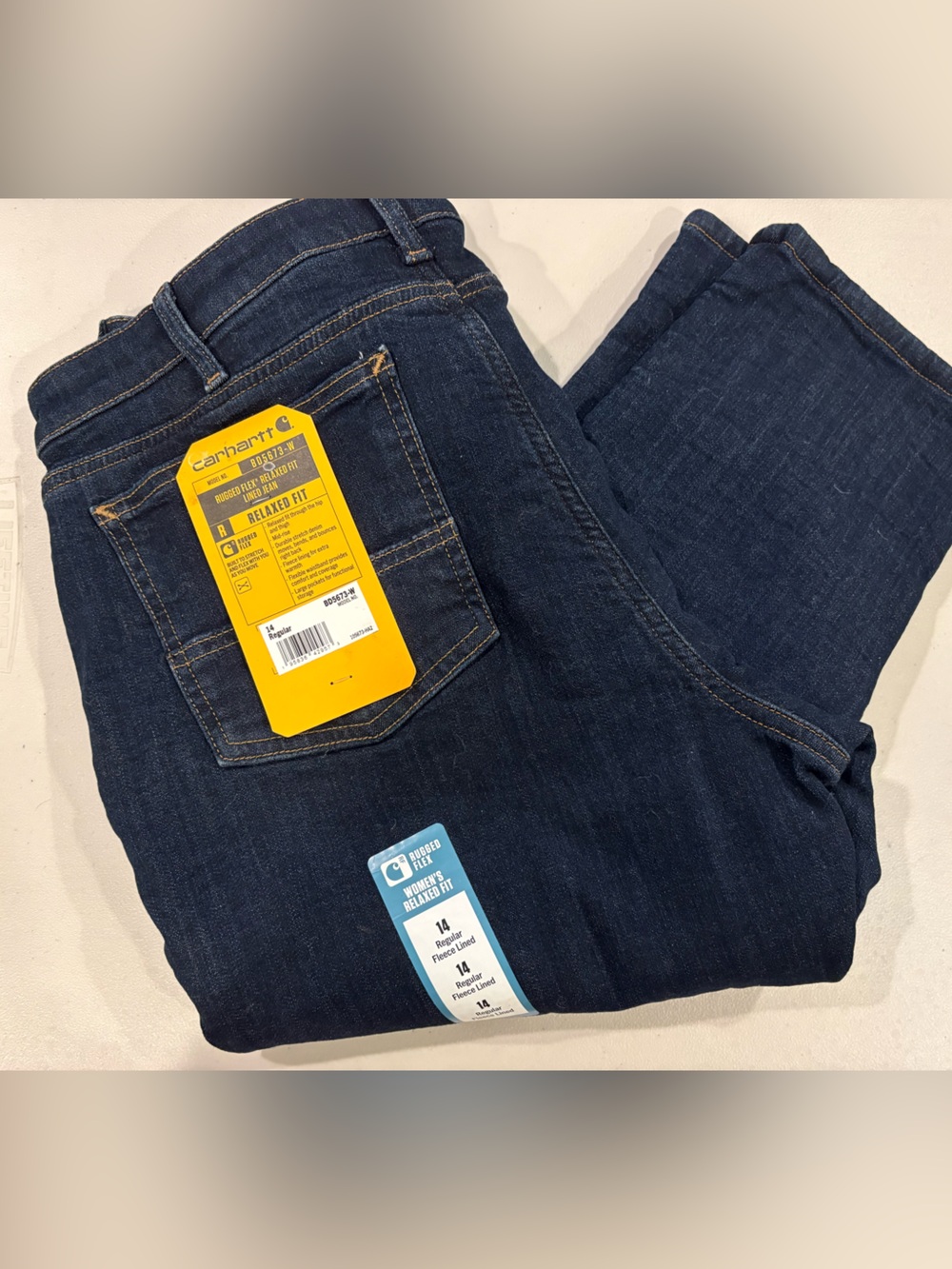 Carhartt Women’s Fleece Lined Fit Dark Blue Denim Jeans